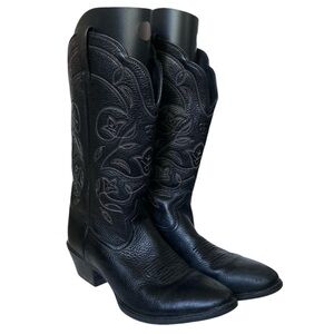 Ariat Woman's Heritage R Toe in Black Deertan Size 8.5B